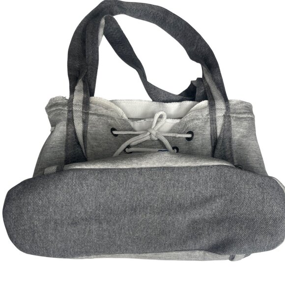 West Virginia University Hoodie Tote Bag Purse Gray Yellow Snap Closure - Picture 4 of 8